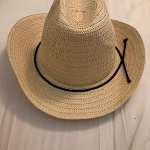 Fedora Cowboy Hat With Ribbon. Beige Sz. L Unisex